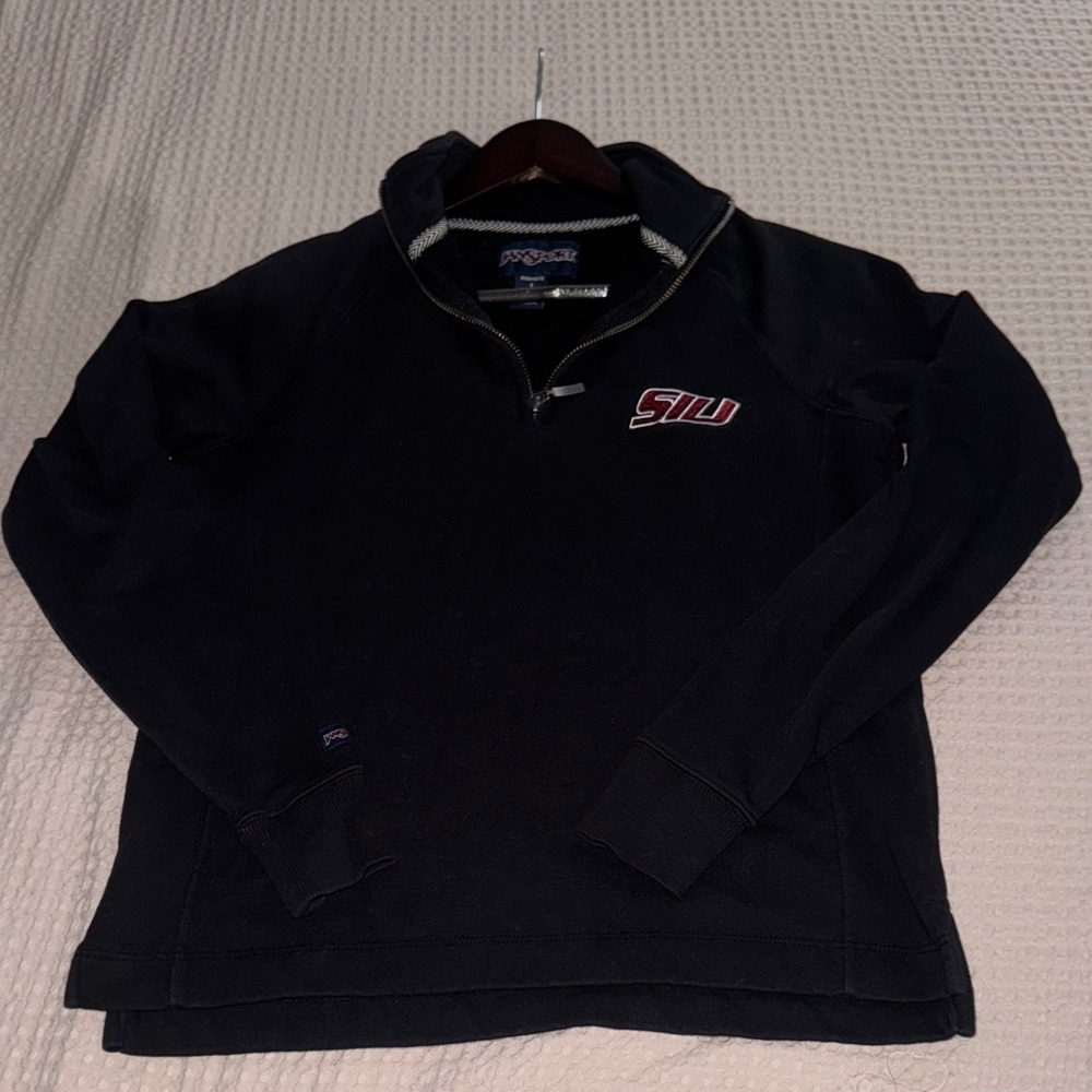 Jansport Black Zip-Up Sweater with Red Logo